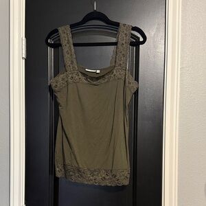 Halogen Olive Lace Trim Camisole